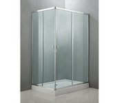 Mampara de ducha esquinera Jade (L x An x Al: 70 x 100 x 195 cm, Espesor: 4 mm, Cromo)