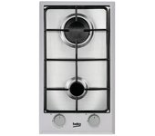 Beko Placa de gas de gas HDCG 32220 FX (L x An: 51 x 28,8 cm, Número de quemadores de gas: 2 ud.)