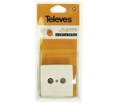 Televés Toma TV terminal separadora (Blanco/Plateado, x 2, Plástico)