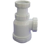 Tecnoagua Sifón de botella extensible con tuerca loca (1¼'', Blanco)