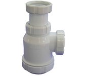 Tecnoagua Sifón de botella extensible con tuerca loca (1 ½″, 40 mm, Blanco)