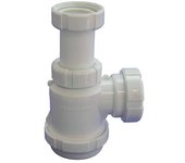Tecnoagua Sifón de botella extensible con tuerca loca (1 ½″, Blanco)