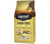 3 kg Ownat Junior Prime Grain Free Pollo y Pavo pienso para perros