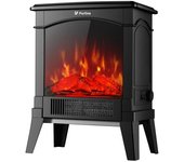Chimenea eléctrica Purline CHE-100 retro negra 1500W control mecánico 35x22x46cm