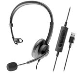 Auriculares Axtel con cable USB-C monoaural con Cancelación de Ruido y micrófono