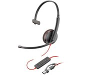 Auriculares Poly con cable USB diadema monoaural micrófono flexible para oficina