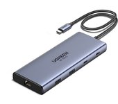 Hub Ugreen 10-en-1 USB-C 2HDMI 4K60Hz 2USB-C3.2 USB-A3.2 USB-A3.0 RJ45 SD TF PD100W