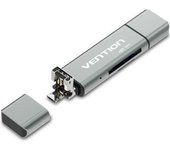 Lector de Tarjetas Vention CCJH0 USB 2.0/USB-C/Micro Aleación Aluminio 256GB Gris