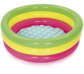 BESTWAY 51128 - Piscina Hinchable Infantil Summer 70 x 24 cm Estructura 3 Anillos y Suelo Hinchable Colores Para Niños Mayores de 2 Años Capacidad 41 Litros