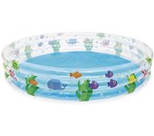 Bestway piscina hinchable infantil 3 aros transparente vida marina 183x33 cm +2 años jardin 51005