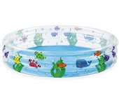 Bestway piscina hinchable infantil 3 aros transparente vida marina 152x30 cm +2 años jardin 51004