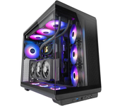 Mars Gaming MC-REV, Caja Gaming ATX, Doble Cristal Templado, 3x Ventiladores ARGB Invertidos 12cm, Montaje Vertical de Tarjetas Gráficas, Torre PC con Soporte Refrigeración Líquida hasta 360mm, Negro