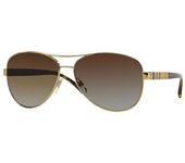 BURBERRY Gafas de Sol BE 3080 Light Gold/Brown Shaded Polarized 59/14/135 mujer