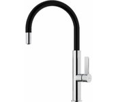 Teka FOT 995 - Grifo de Cocina Monomando, Caño Giratorio, Aireador Anticalcáreo Integrado, Temperatura Precisa, Sistema de Fijación Easy-Quick, Color Cromo Negro