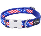 Red Dingo Collar de estrellas y rayas de 15 mm (5/8 pulgadas de ancho - 9.5-14 pulgadas de largo)