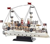 Figura decorativa dkd home decor blanco negro barco vintage 32 x 13 x 22 cm