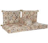 Sofá de 2 plazas dkd home decor beige marrón algodón amarillo (145 x 76 x 13 cm)