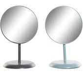 DKD Home Decor Espejo de Pared Color Gris Claro y Gris Oscuro, de Metal (17 x 17 x 27,7 centímetros)