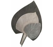 Decoración de pared dkd home decor gris madera mdf hoja de planta (59 x 2 x 91 cm)
