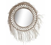 Espejo de pared dkd home decor cristal natural cuerda (60 x 4 x 60 cm)