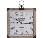 Reloj de pared dkd home decor blanco natural hierro madera mdf 60 x 4,5 x 75 cm (2 unidades)