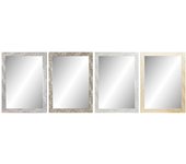 Espejo de pared dkd home decor 70 x 2 x 97 cm cristal poliestireno tropical hoja de planta (4 piezas)