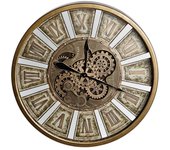 Reloj de pared dkd home decor engranajes dorado hierro 72 x 8,5 x 72 cm
