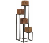 Macetero dkd home decor marrón negro multicolor madera metal moderno 40 x 40 x 120 cm 40 x 40 x 138 cm
