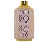 Jarrón dkd home decor rosa dorado porcelana oriental cromado 13 x 13 x 26 cm
