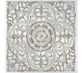 DKD Home Decor Decoración de Pared Blanco Mandala Madera MDF (60 x 2 x 60 cm) - Marca EAN: 8424001993772