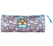 MINECRAFT Estuche Escolar Warriors - ToyBags - Gamer Case - Diseño con Forma Cilíndrica - Portatodo con 1 Compartimento - Interior Forrado y Cierre de Cremallera - 8 x 22 x 8 cm
