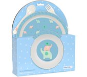 Safta Safta-M933 Set, Pack, Plato, Cubierto, Bebé, Iniciación, Comida, Cómodo y Versátil, 22.5x5.5x26, Color Verde Menta Pastel, Estándar (M933)