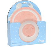 Safta Safta-M933 Set, Pack, Plato, Cubierto, Bebé, Iniciación, Comida, Cómodo y Versátil, 22.5x5.5x26, Color Rosa Palo, Estándar (M933)