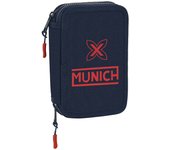 Safta MUNICH - Estuche Escolar Niño, Estuche con Colores, con 28 Útiles Incluidos, Ideal para Niños de 5 a 14 Años, Cómodo y Versátil, Calidad y Resistencia, 12.5x4x19.5 cm, Color Azul marino