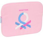 Safta BENETTON PINK - Funda para Portátil 15.6'', Mochila, Ideal para Niños de Diferentes Edades, Cómoda y Versátil, Calidad y Resistencia, 39.5x3.5x27.5 cm, Color Rosa