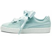 Puma Suede Heart Pebble, Zapatillas Mujer, Verde (Aquifer-Blue Flower), 38.5 EU