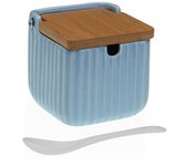 Azucarero versa azul cerámica bambú dolomita 8,3 x 8,3 x 8,3 cm