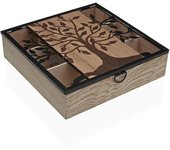 Caja para Infusiones Versa Madera 24,8 x 6,2 x 24 cm Árbol de la Vida - Marca: Versa - EAN: 8420327571809