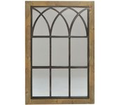 Espejo de pared dkd home decor marrón negro metal abedul natural ventana 60 x 3 x 95 cm