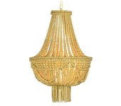 Lámpara de techo dkd home decor metal marrón amarillo 40 w madera mdf (40 x 40 x 60 cm)