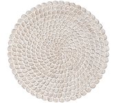 Decoración de pared dkd home decor acabado envejecido natural 120 x 3 x 120 cm blanco indio