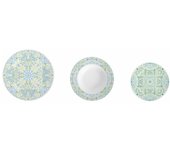 DKD Home Decor Set de Vajilla Porcelana Azul Verde 18 Piezas - Marca EAN: 8424002026134