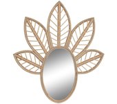 Espejo de pared dkd home decor marrón cristal natural tropical hoja de planta 60 x 2 x 67 cm