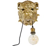 Lámpara de pared home esprit dorado resina 50 w moderno bulldog 220 v 25 x 23 x 29 cm
