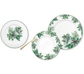 Provisional *vajilla 18 piezas 6 personas flores navidad