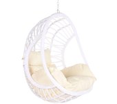 Sillón de jardín colgante dkd home decor 90 x 70 x 110 cm metal ratán sintético blanco