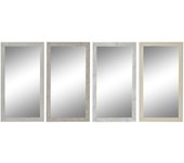 Espejo de pared dkd home decor blanco beige gris oscuro 36 x 2 x 66 cm (4 unidades)