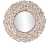 Espejo de pared dkd home decor 90 x 1,5 x 90 cm cristal natural blanco madera de mango indio decapé