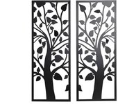 DKD Home Decor Decoración de Pared (2 Piezas) Árbol Metal Shabby Chic (35 x 1,3 x 91 cm) - Marca EAN: 8424002019921