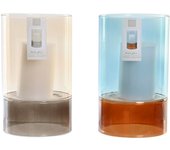 Portavelas dkd home decor cristal bicolor cera 13 x 13 x 21 cm (2 unidades)